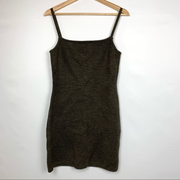 Line & Dot Haven Sweater Mini Dress Chocolate Brown Medium - Picture 4 of 10